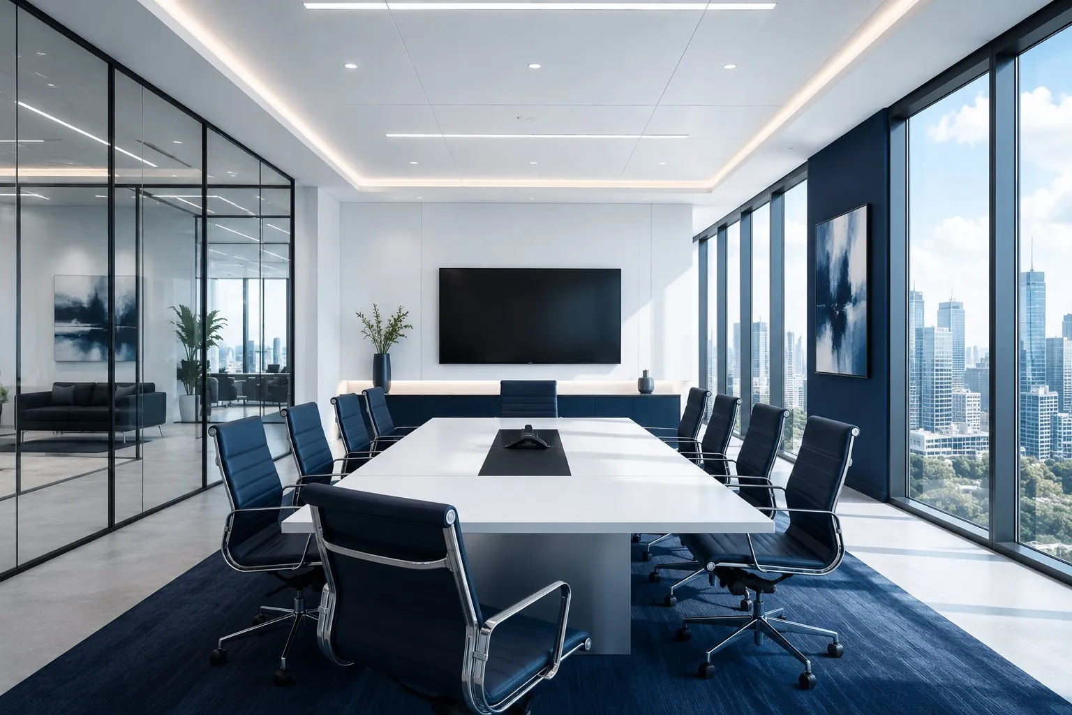 Team bei der Zusammenarbeit im Büro
